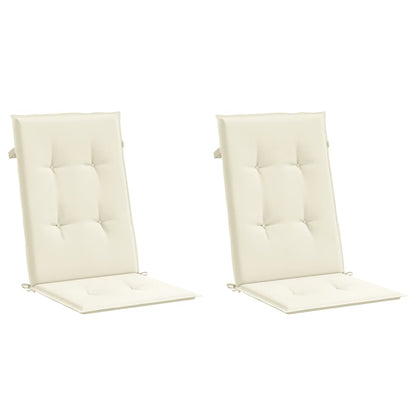 Garden Highback Chair Cushions 2 pcs Cream 47.2"x19.7"x1.2" Fabric
