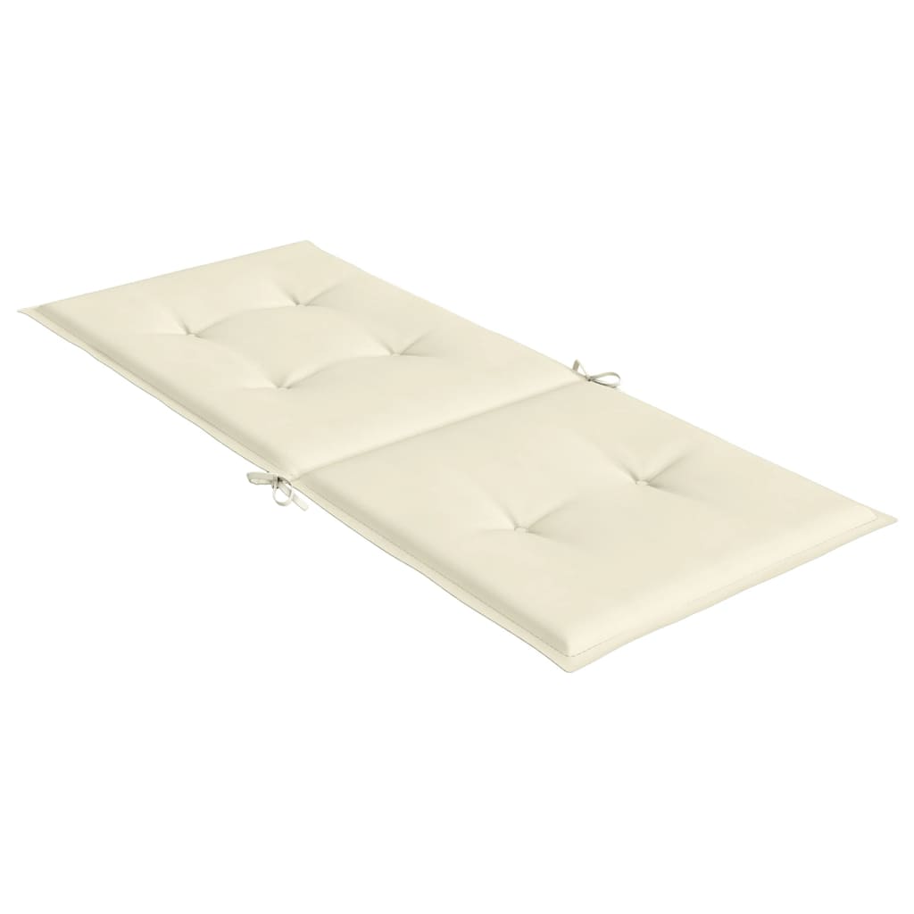 Garden Highback Chair Cushions 2 pcs Cream 47.2"x19.7"x1.2" Fabric