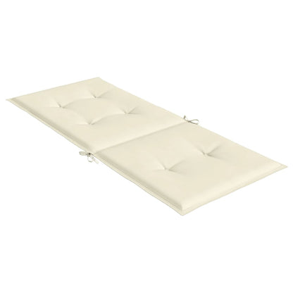 Garden Highback Chair Cushions 2 pcs Cream 47.2"x19.7"x1.2" Fabric