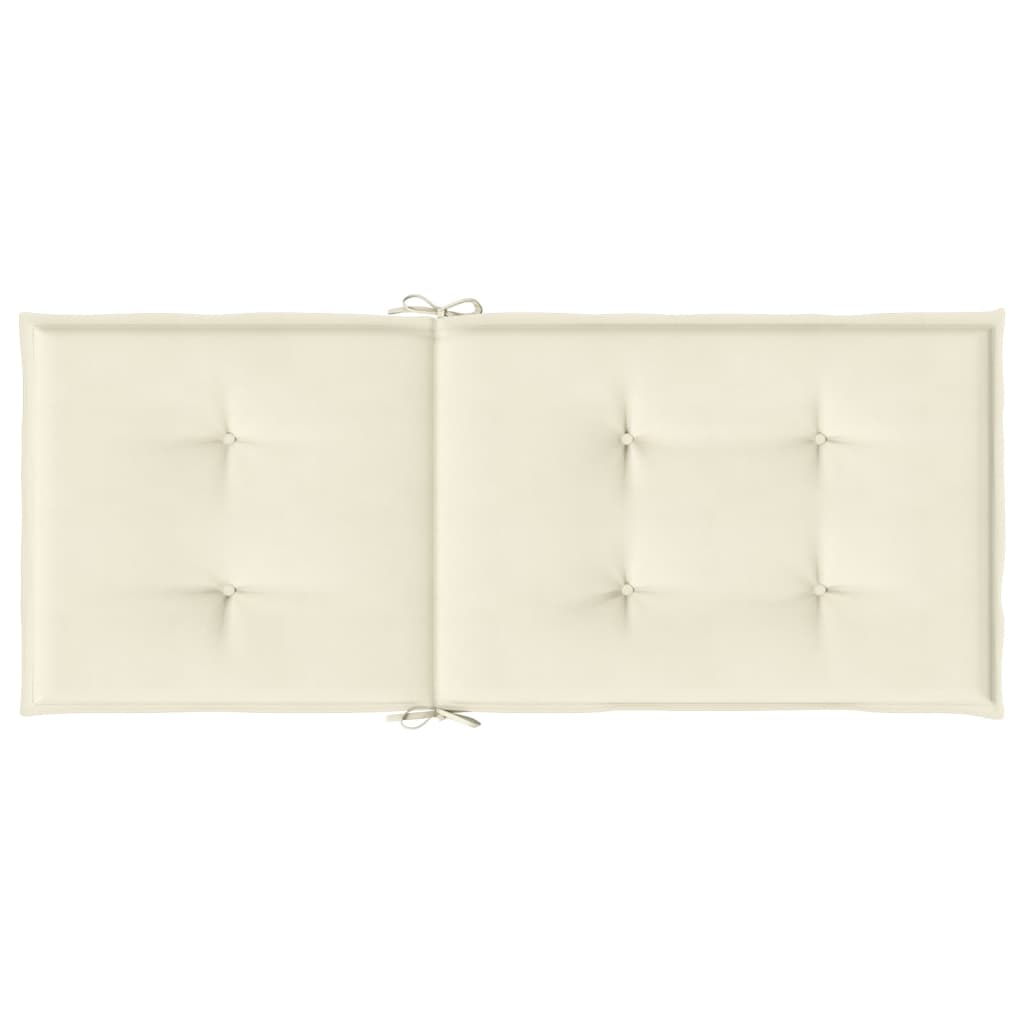 Garden Highback Chair Cushions 2 pcs Cream 47.2"x19.7"x1.2" Fabric