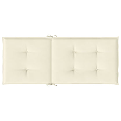 Garden Highback Chair Cushions 2 pcs Cream 47.2"x19.7"x1.2" Fabric