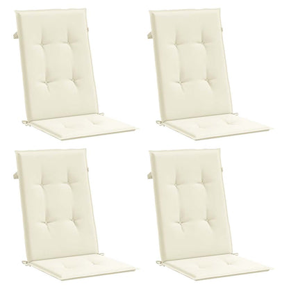 Garden Highback Chair Cushions 4 pcs Cream 47.2"x19.7"x0.8" Fabric