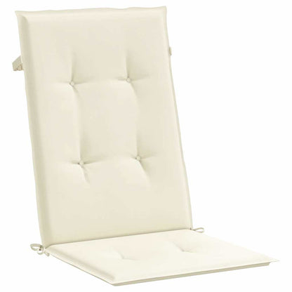 Garden Highback Chair Cushions 4 pcs Cream 47.2"x19.7"x0.8" Fabric