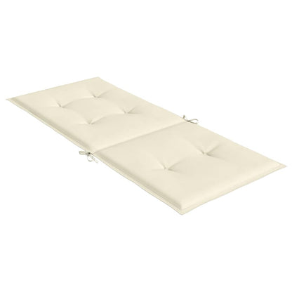 Garden Highback Chair Cushions 4 pcs Cream 47.2"x19.7"x0.8" Fabric