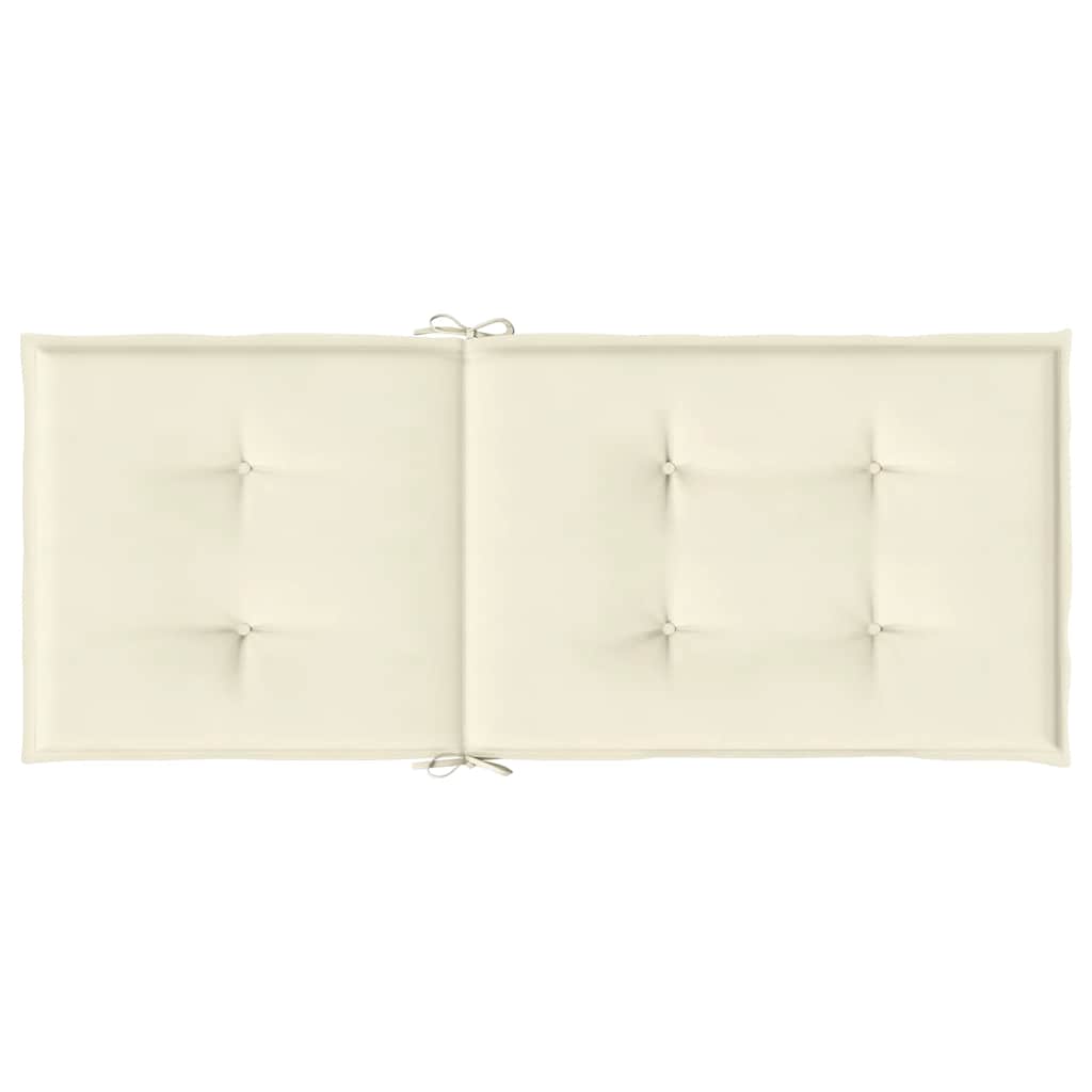 Garden Highback Chair Cushions 4 pcs Cream 47.2"x19.7"x0.8" Fabric