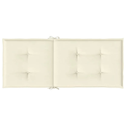 Garden Highback Chair Cushions 4 pcs Cream 47.2"x19.7"x0.8" Fabric