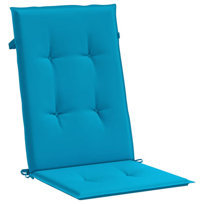 Garden Highback Chair Cushions 4 pcs Blue 47.2"x19.7"x1.2" Fabric