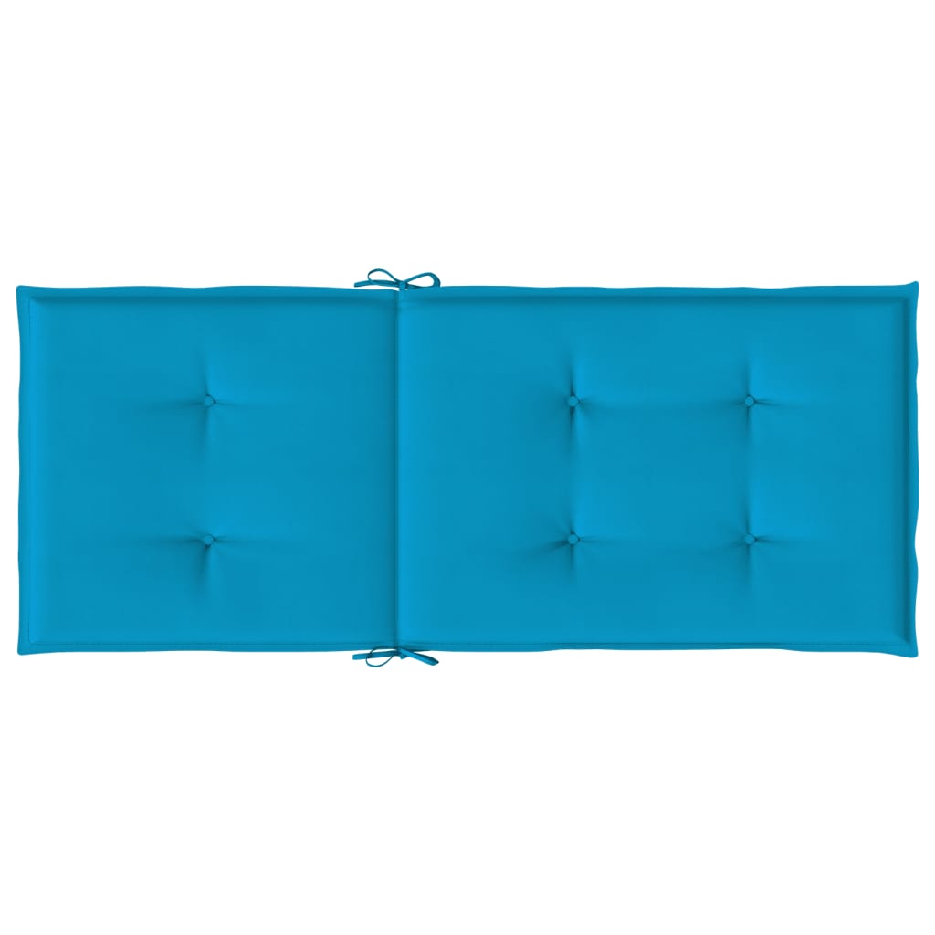 Garden Highback Chair Cushions 4 pcs Blue 47.2"x19.7"x1.2" Fabric