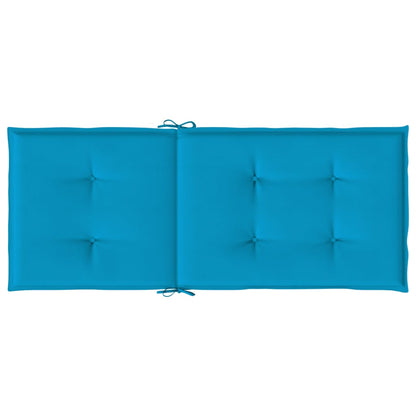 Garden Highback Chair Cushions 4 pcs Blue 47.2"x19.7"x1.2" Fabric