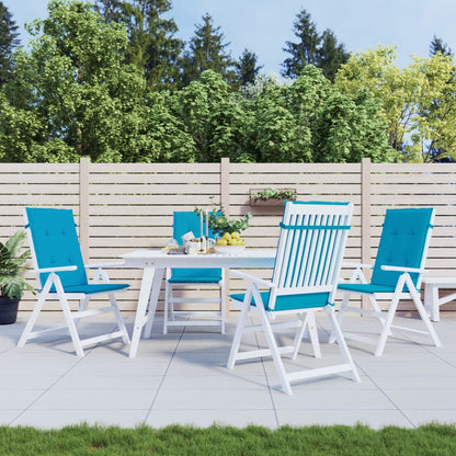 Garden Highback Chair Cushions 4 pcs Blue 47.2"x19.7"x1.2" Fabric