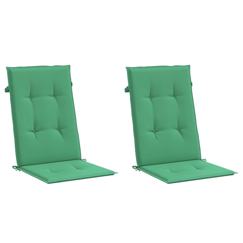 Garden Highback Chair Cushions 2 pcs Green 47.2"x19.7"x1.2" Fabric