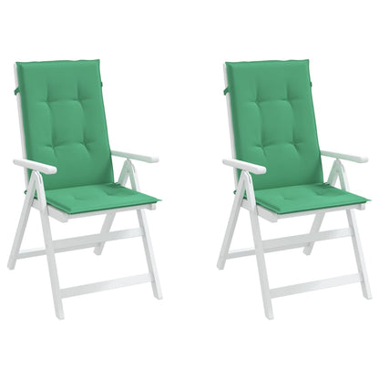 Garden Highback Chair Cushions 2 pcs Green 47.2"x19.7"x1.2" Fabric