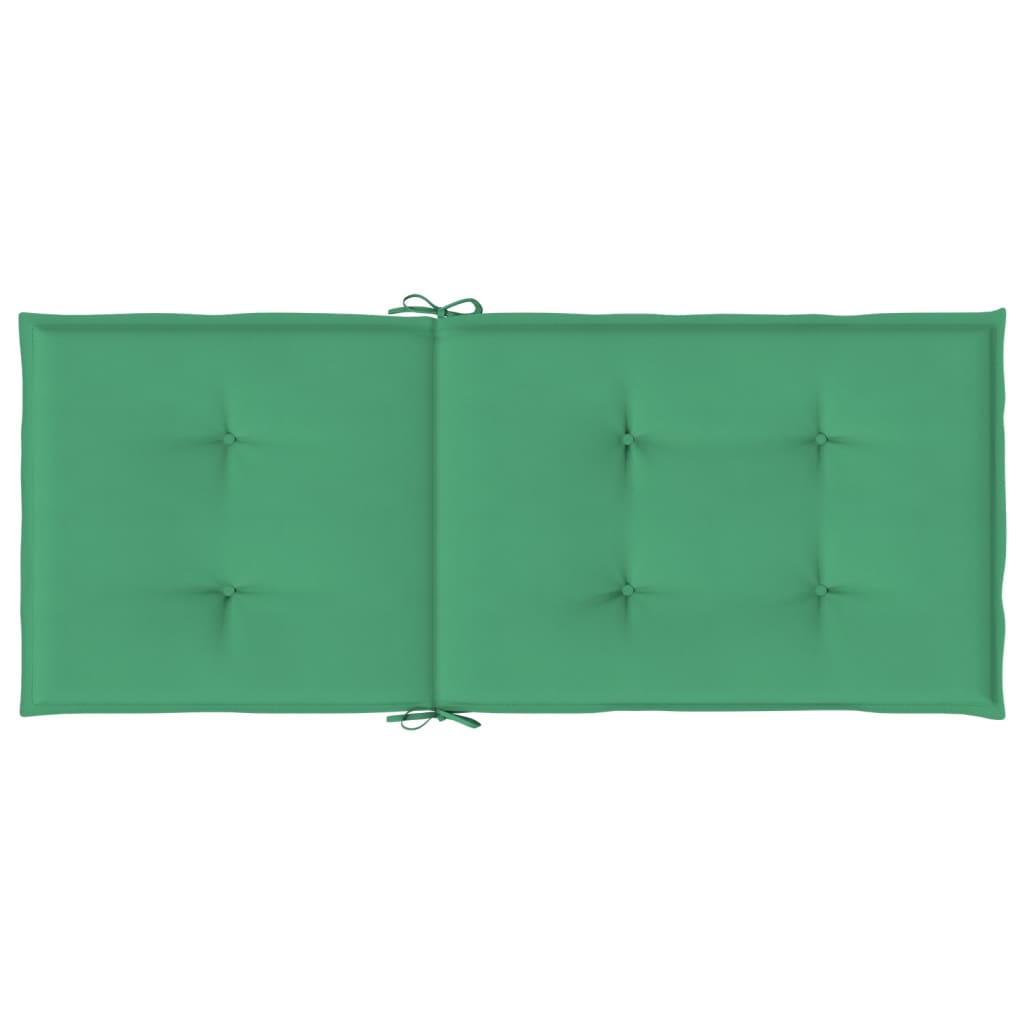 Garden Highback Chair Cushions 2 pcs Green 47.2"x19.7"x1.2" Fabric