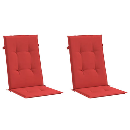 Garden Highback Chair Cushions 2 pcs Red 47.2"x19.7"x1.2" Fabric