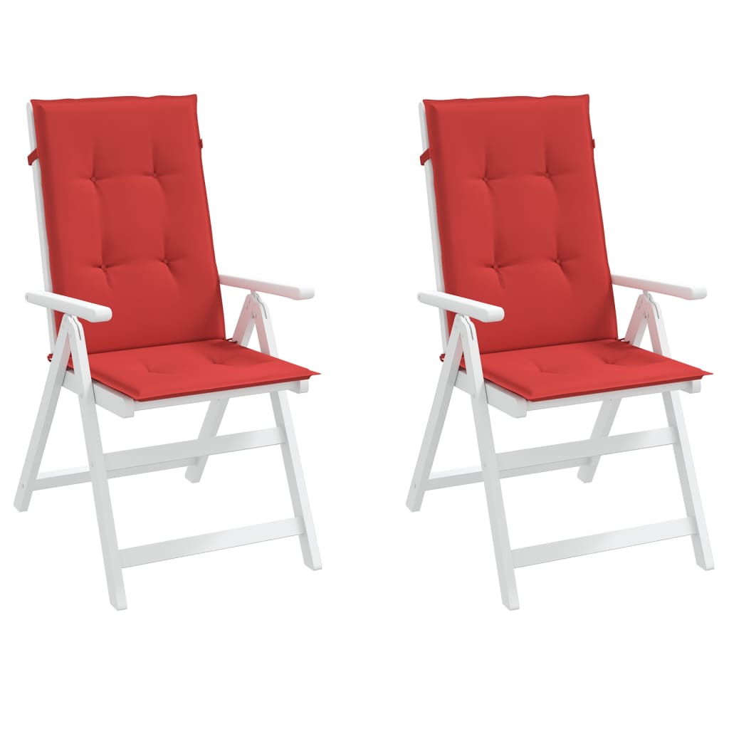 Garden Highback Chair Cushions 2 pcs Red 47.2"x19.7"x1.2" Fabric