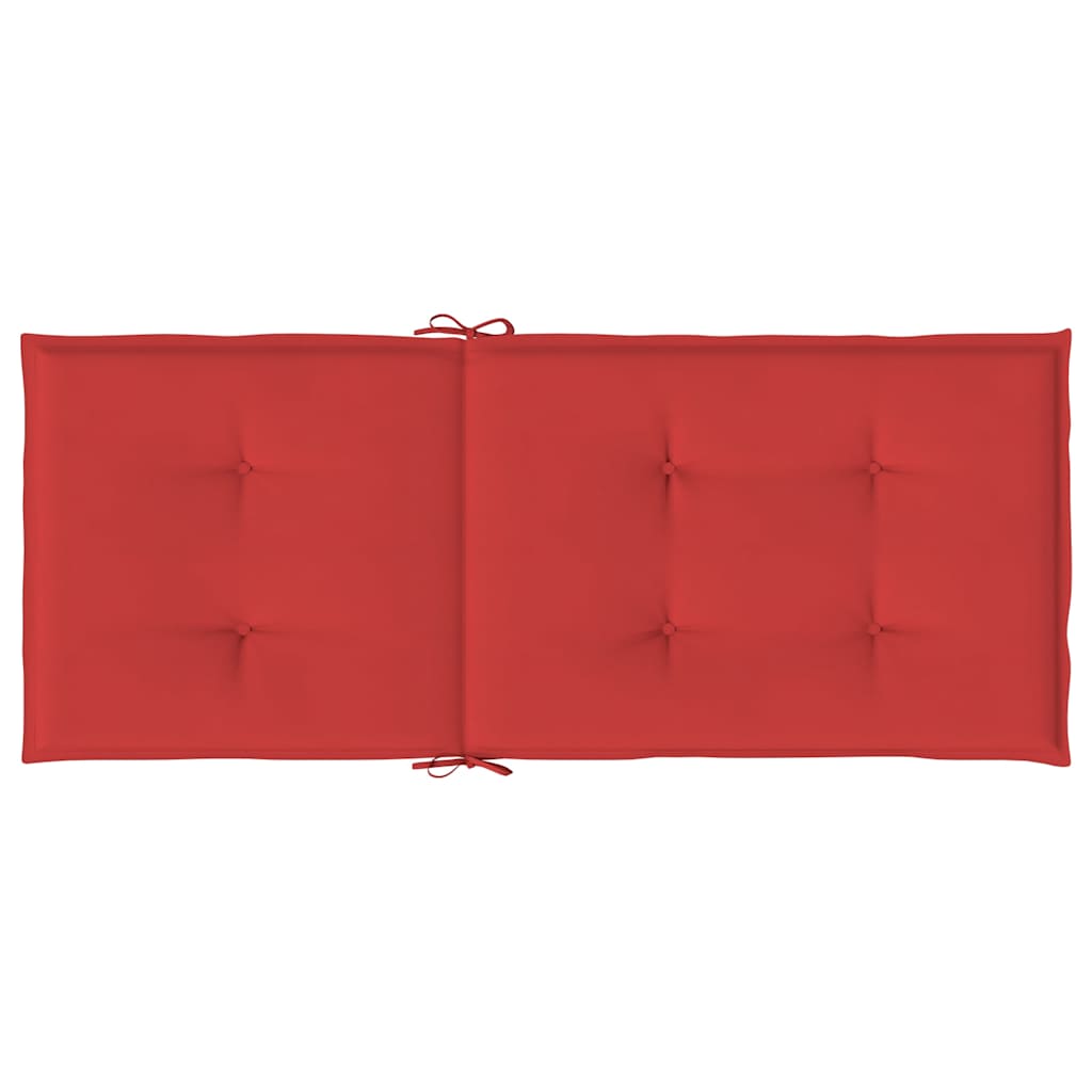 Garden Highback Chair Cushions 2 pcs Red 47.2"x19.7"x1.2" Fabric
