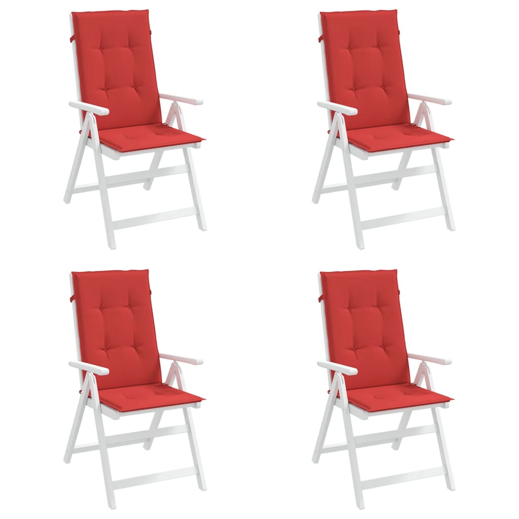 Garden Highback Chair Cushions 4 pcs Red 47.2"x19.7"x1.2" Fabric