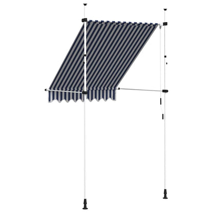 Manual Retractable Awning 150 cm Blue and White Stripes