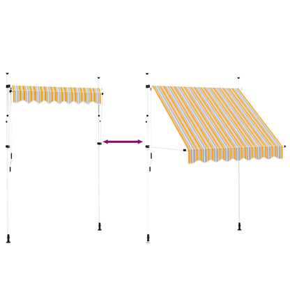 43226 vidaXL Manual Retractable Awning 200 cm Yellow and Blue Stripes