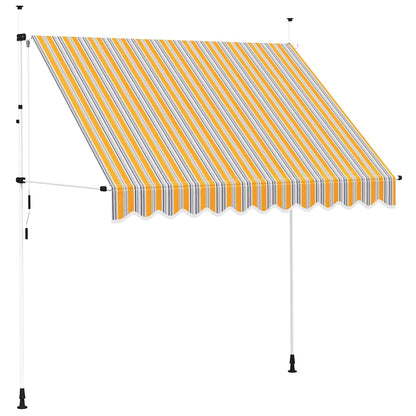 Manual Retractable Awning 250 cm Yellow and Blue Stripes