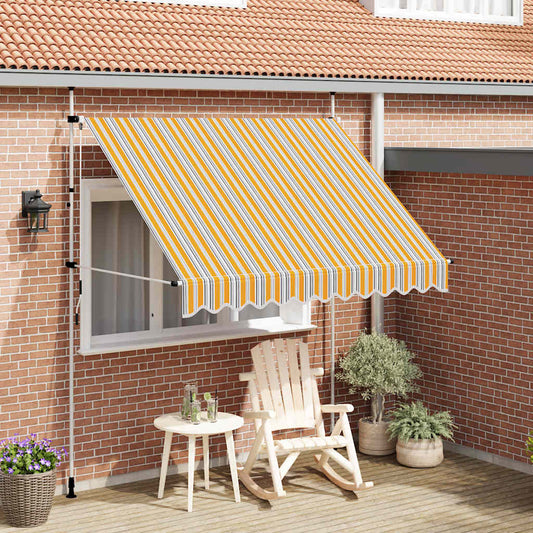 43227 vidaXL Manual Retractable Awning 250 cm Yellow and Blue Stripes