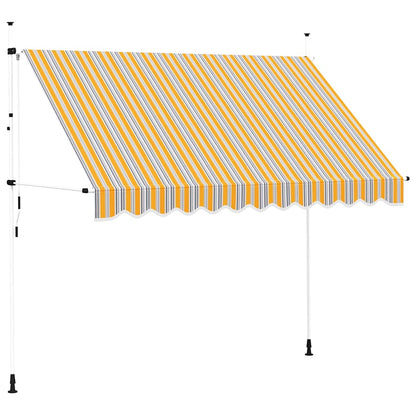 Manual Retractable Awning 300 cm Yellow and Blue Stripes