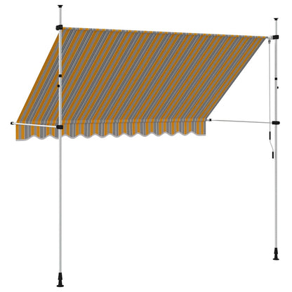 Manual Retractable Awning 300 cm Yellow and Blue Stripes