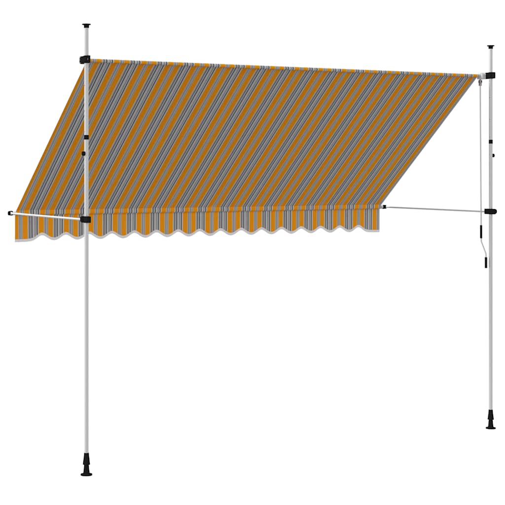 Manual Retractable Awning 350 cm Yellow and Blue Stripes