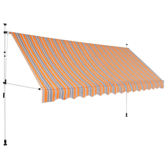 43230 vidaXL Manual Retractable Awning 400 cm Yellow and Blue Stripes