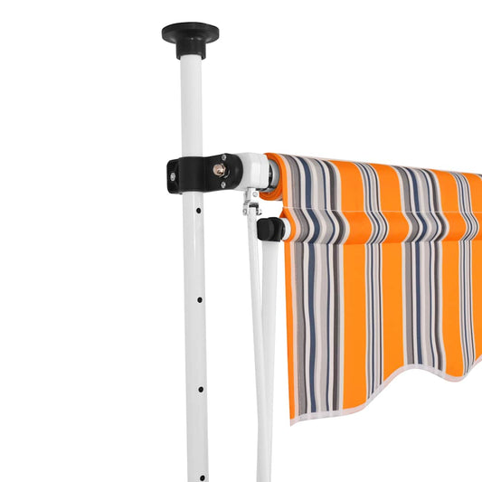 43230 vidaXL Manual Retractable Awning 400 cm Yellow and Blue Stripes