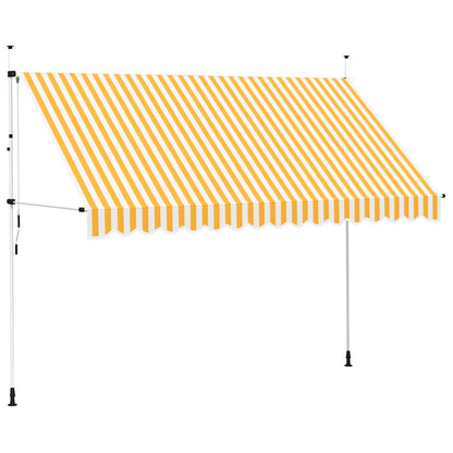 Manual Retractable Awning 350 cm Orange and White Stripes