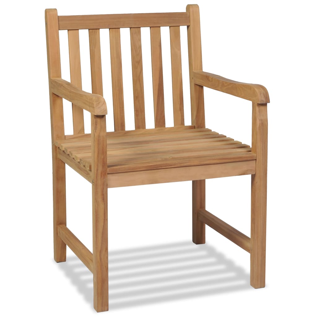 Outdoor Chair | Set of 2 | Brown | Solid Teak Wood | Standard | Durable