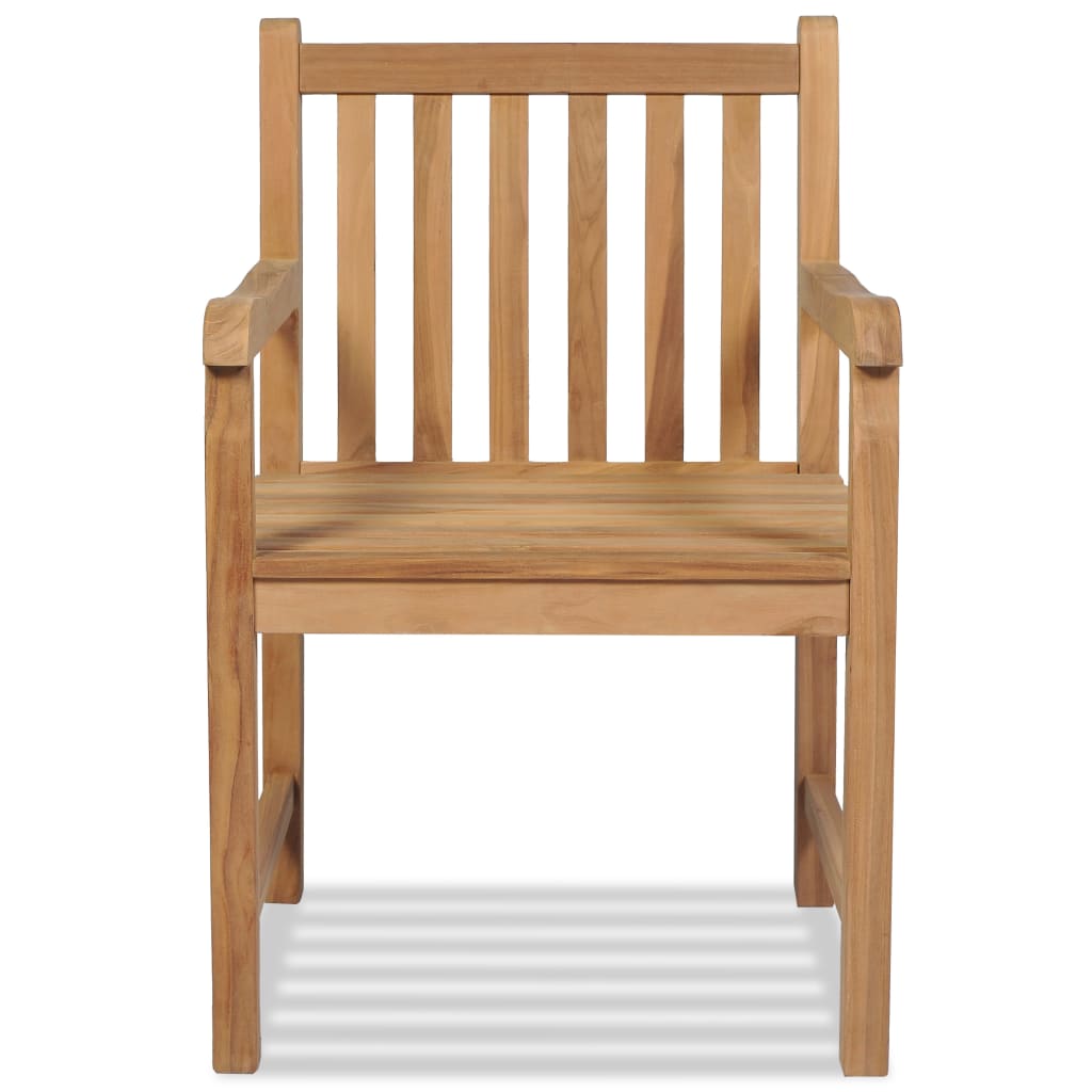 Outdoor Chair | Set of 2 | Brown | Solid Teak Wood | Standard | Durable