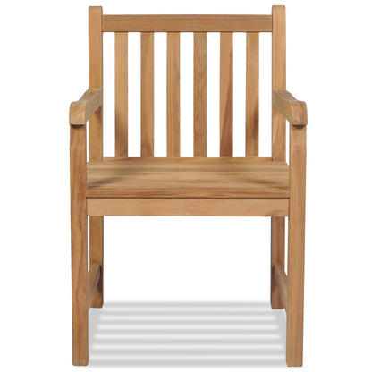 Outdoor Chair | Set of 2 | Brown | Solid Teak Wood | Standard | Durable