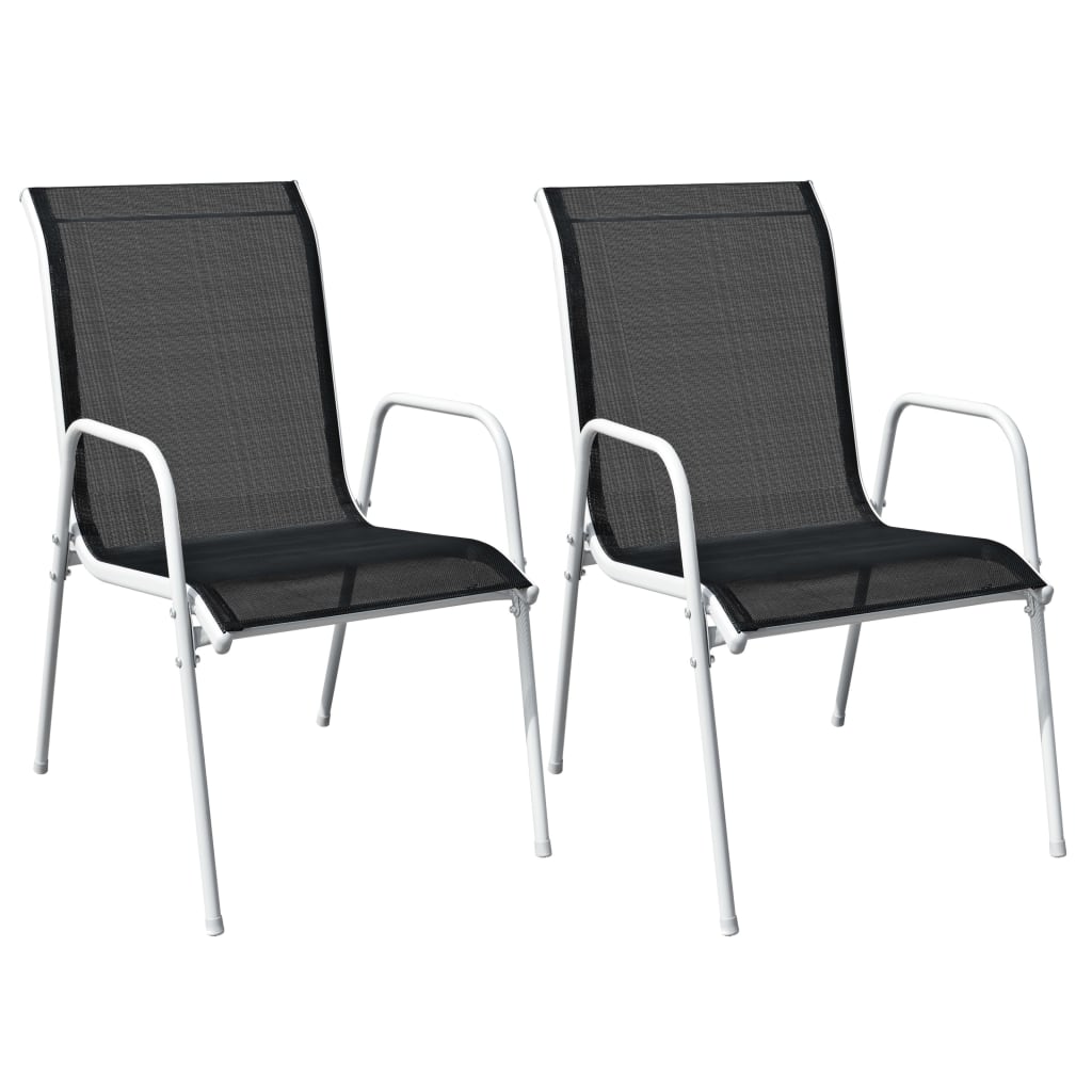 3 Piece Bistro Set Steel Black