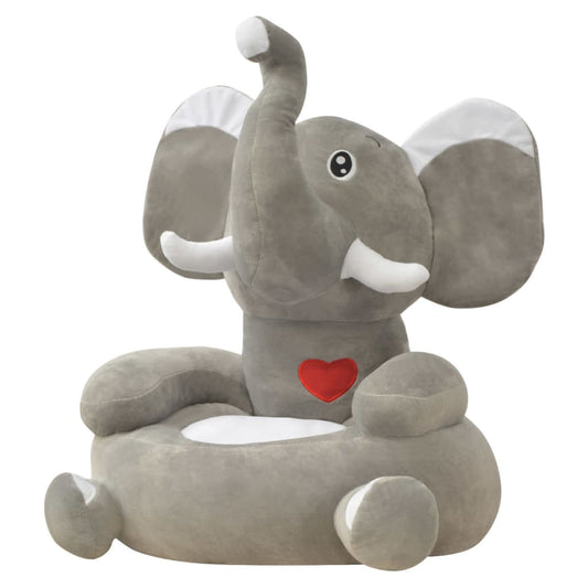 Kids' Chair | Grey | 100% polyester plush | Suitable for children