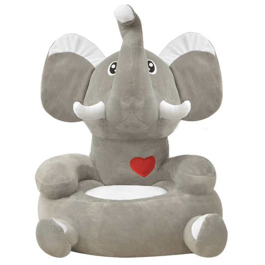 Kids' Chair | Grey | 100% polyester plush | Suitable for children