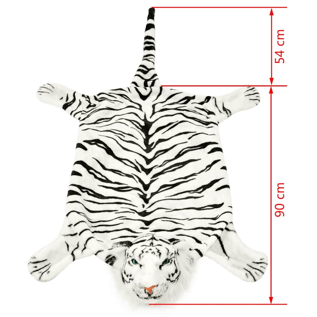 Carpet | White with tiger stripes | Polyester, Foam | 144 cm |  Pattern