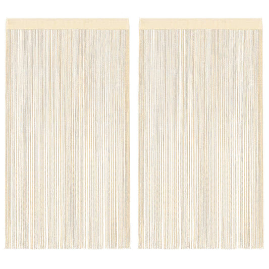 String Curtains 2 pcs 140x250 cm Cream