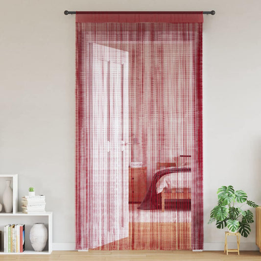 String Curtains 2 pcs 100x250 cm Burgundy