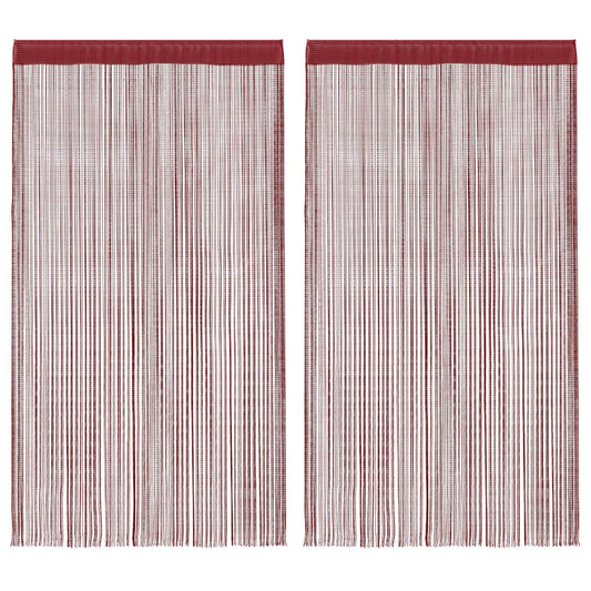 String Curtains 2 pcs 140x250 cm Burgundy
