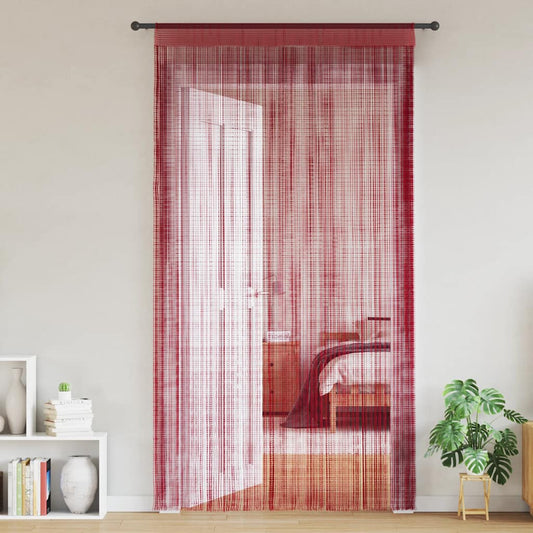 String Curtains 2 pcs 140x250 cm Burgundy