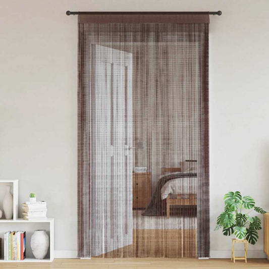 String Curtains 2 pcs 100x250 cm Brown