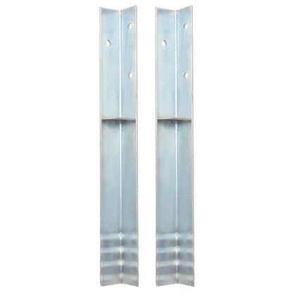 L-shaped Ground Anchors 2 pcs Galvanised Steel 5x5x50 cm
