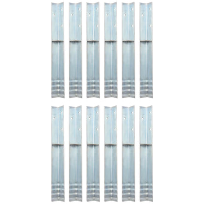 L-shaped Ground Anchors 12 pcs Galvanized Steel 2"x2"x19.7"