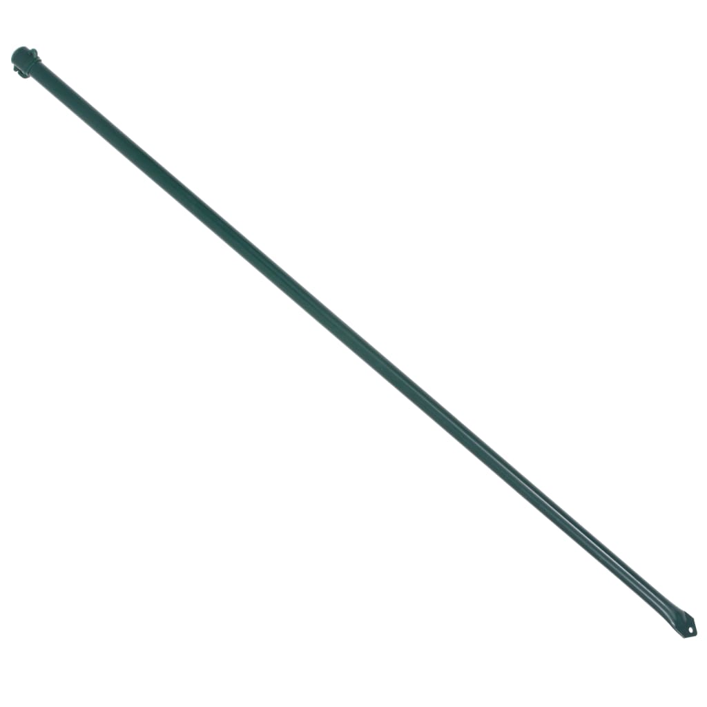 Garden Posts 10 pcs 39.4" Metal Green