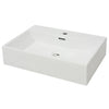Basin with Faucet Hole Ceramic White 60.5x42.5x14.5 cm