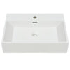 Basin with Faucet Hole Ceramic White 60.5x42.5x14.5 cm