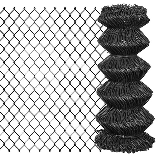 142423 vidaXL Chain Link Fence Steel 15x0,8 m Grey