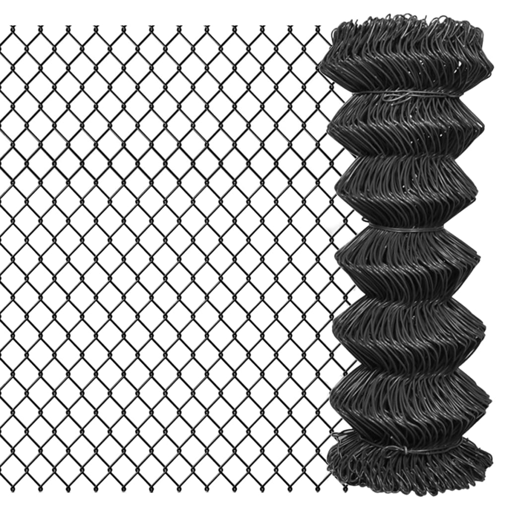 Chain Link Fence Steel 15x1 m Grey